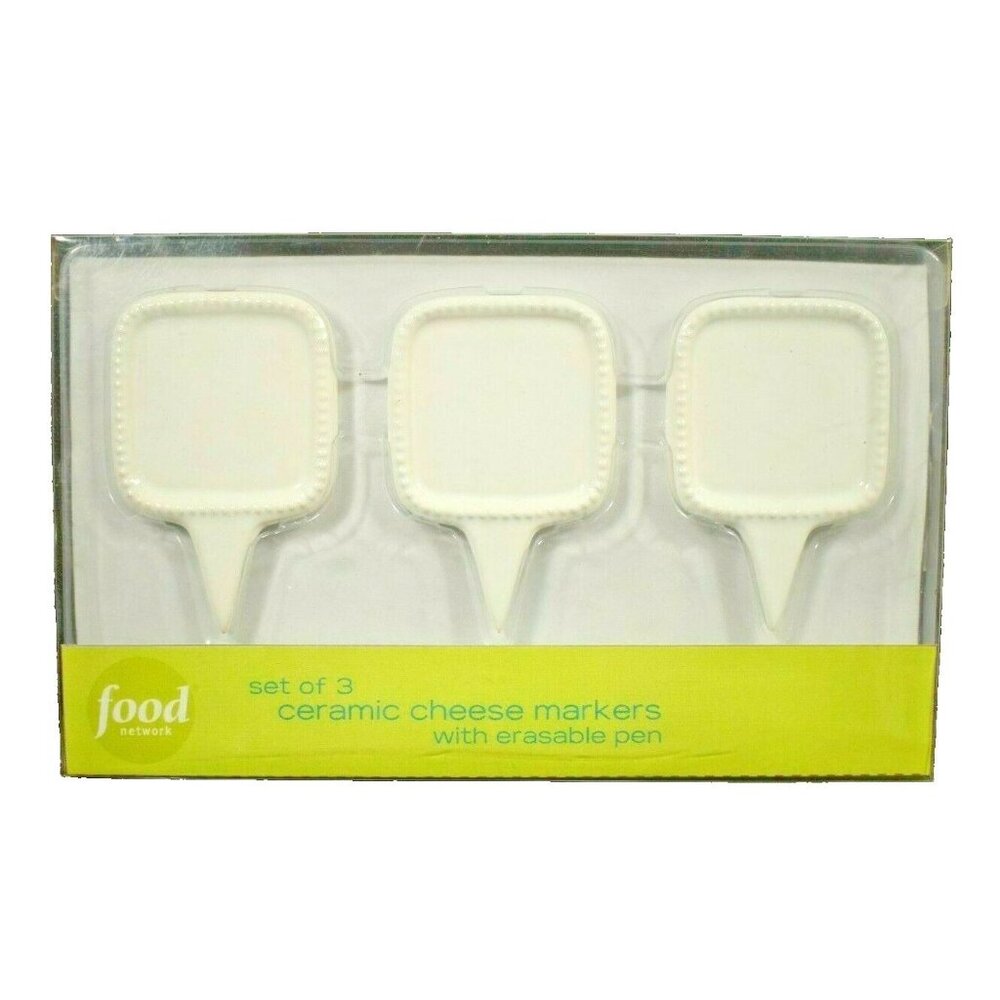 Food Network Erasable Ceramic Cheese Markers with Marker New in Package